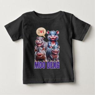 Love  moo Deng Thai funny famous little baby hippo T-Shirt