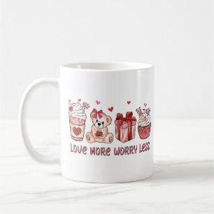Love More Worry Less Valentine's Day Coffee Mug