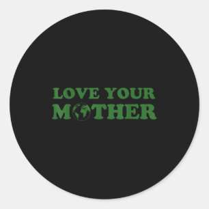 Love mother vintage environmentally friendly day classic round sticker