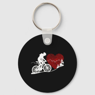 Love Mountain Bike Graphic Design - Cyclist Biking Key Ring
