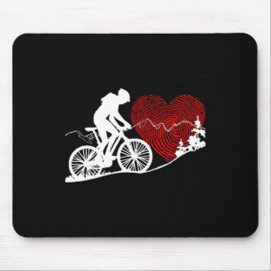 Love Mountain Bike Graphic Design - Cyclist Biking Mouse Pad