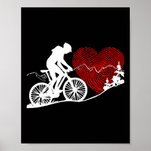 Love Mountain Bike Graphic Design - Cyclist Biking Poster