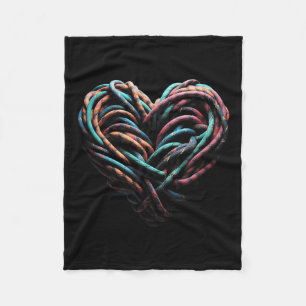 Love Mountain Climbing Rock Climber Heart Fleece Blanket