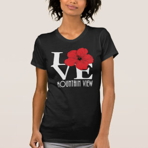 LOVE Mountain View Red Hibiscus T-Shirt