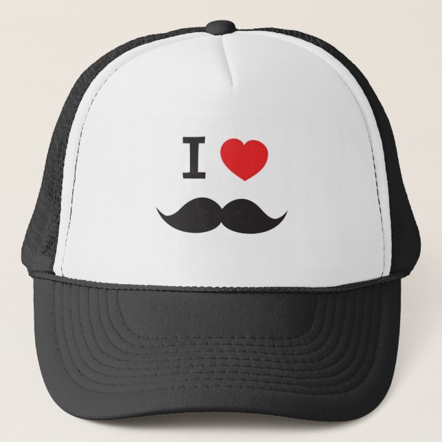 Love Moustache Trucker Hat (Front)