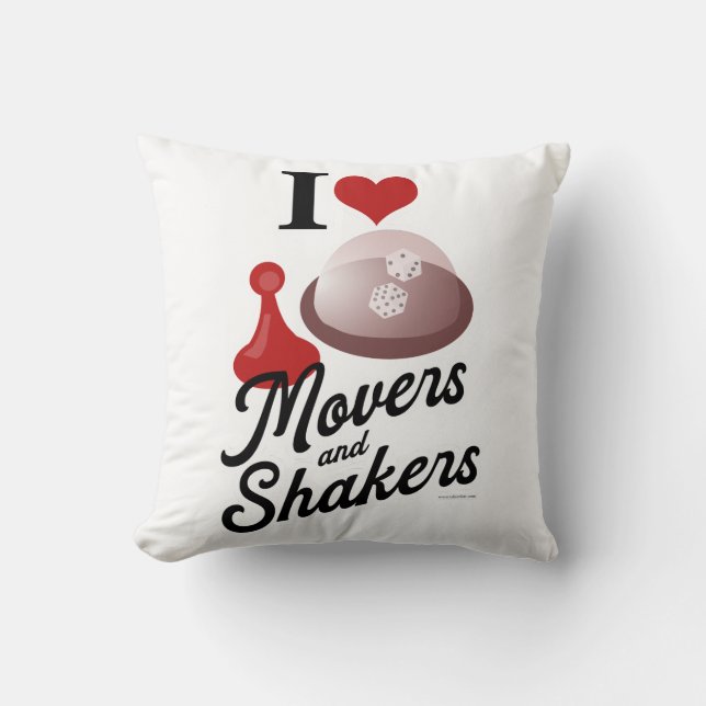 Love Movers And Shakers Retro Board Game Slogan Cushion (Front)