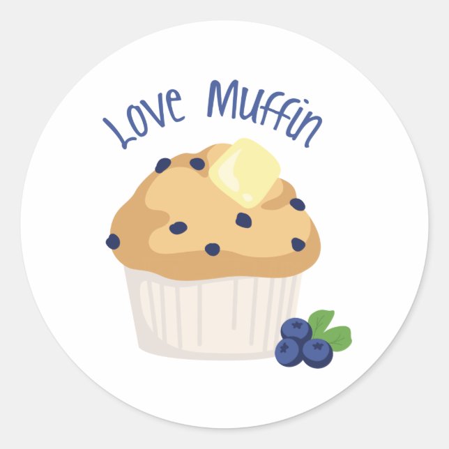 Love Muffin Classic Round Sticker (Front)