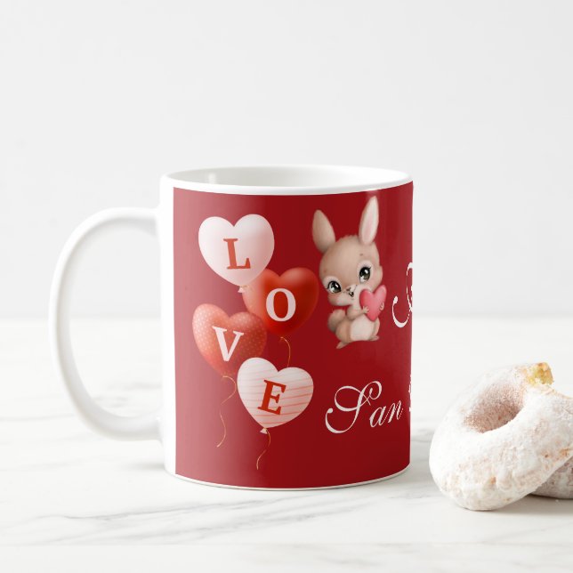 Love Mug, Valentine's Day Gift Coffee Mug  (With Donut)