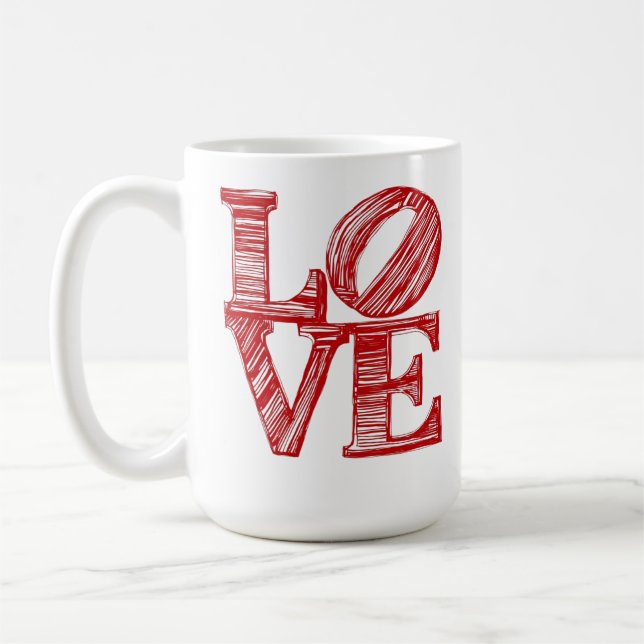 LOVE Mug, Valentine's day Gift Coffee Mug (Left)