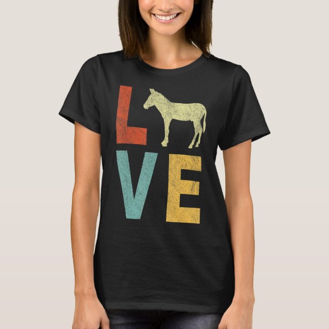 Love Mule   Mule Quote Retro T-Shirt (Front)
