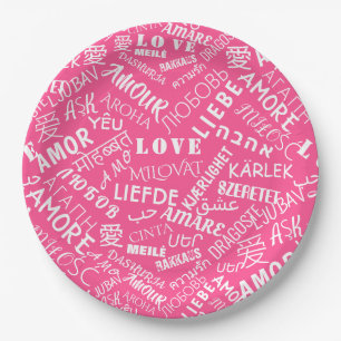 LOVE - Multi Language - Customisable International Paper Plate