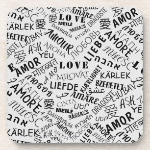 LOVE - Multi Language - Customizable International Coaster