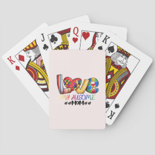Love Mum Autism Awareness for Proud Moms Playing Cards