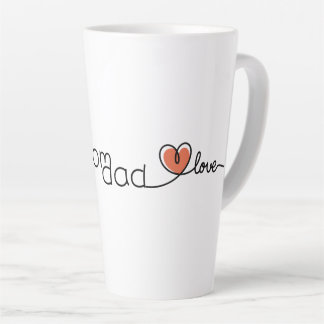 Love Mum Dad Text Cute Red Heart Mug