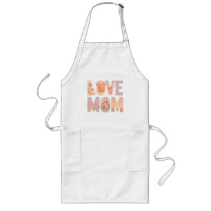 Love Mum Floral T-Shirt Long Apron