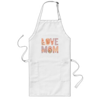 Love Mum Floral T-Shirt Long Apron