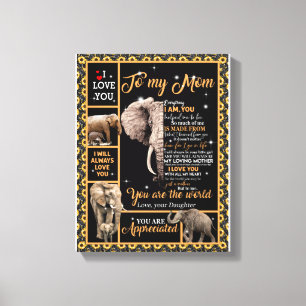 Love Mum Letter To My Mum You Are The World Canvas Print