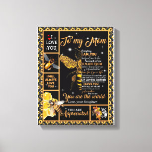 Love Mum Letter To My Mum You Are The World Canvas Print