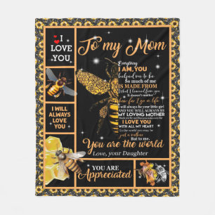 Love Mum Letter To My Mum You Are The World Fleece Blanket