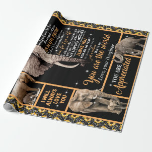 Love Mum   Letter To My Mum You Are The World Wrapping Paper