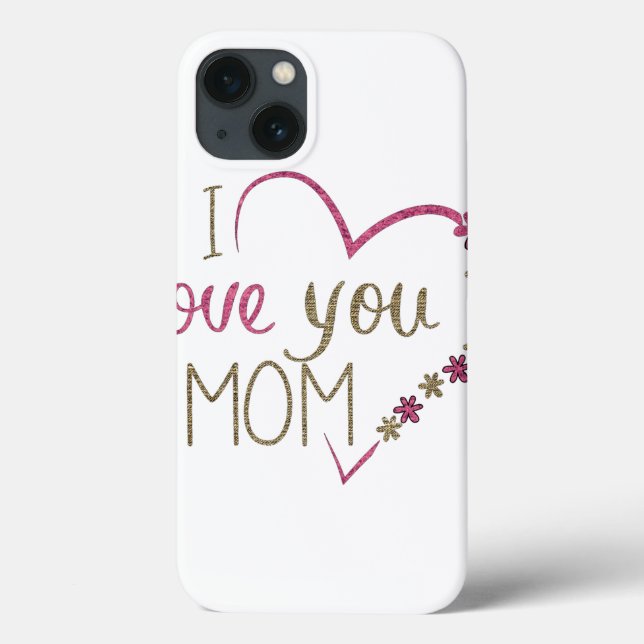 Love Mum Mothers Day Heart Case-Mate iPhone Case (Back)