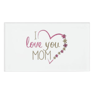 Love Mum Mothers Day Heart Name Tag