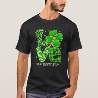 Love Mummy Plaid Leopard Shamrock St. Patrick's Da T-Shirt