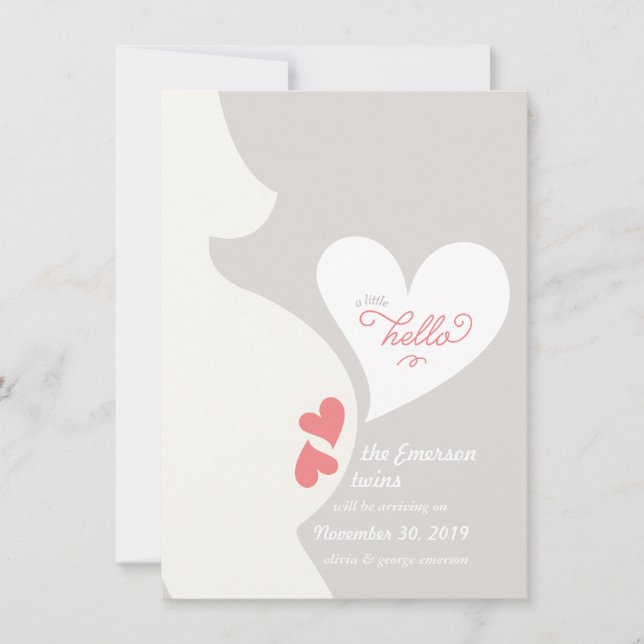 Love Mummy's Tummy Twins Pregnancy Announcement (Front)