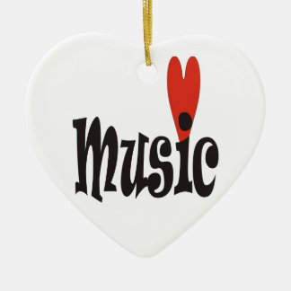 Love Music All-Over-Print T-Shirt Ceramic Ornament