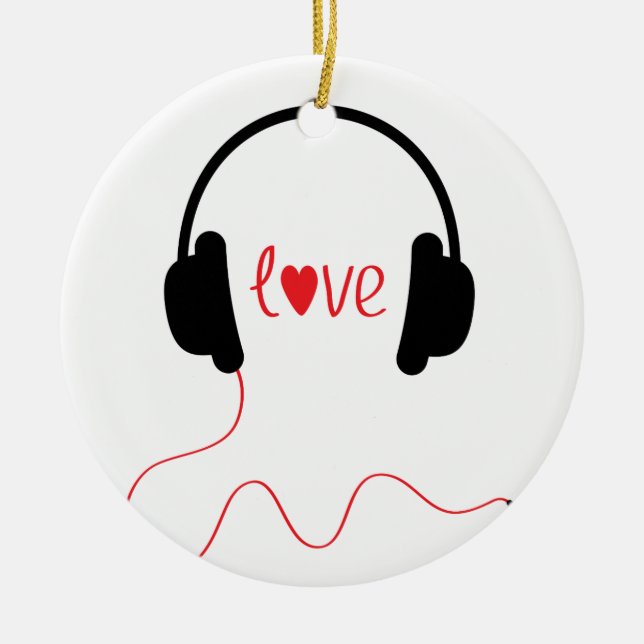 Love Music Ceramic Ornament (Front)