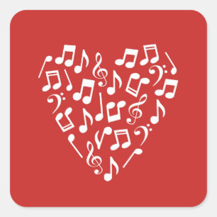 Love Music Heart of Music Notes Square Sticker