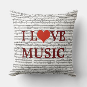 love music / musical notes cushion