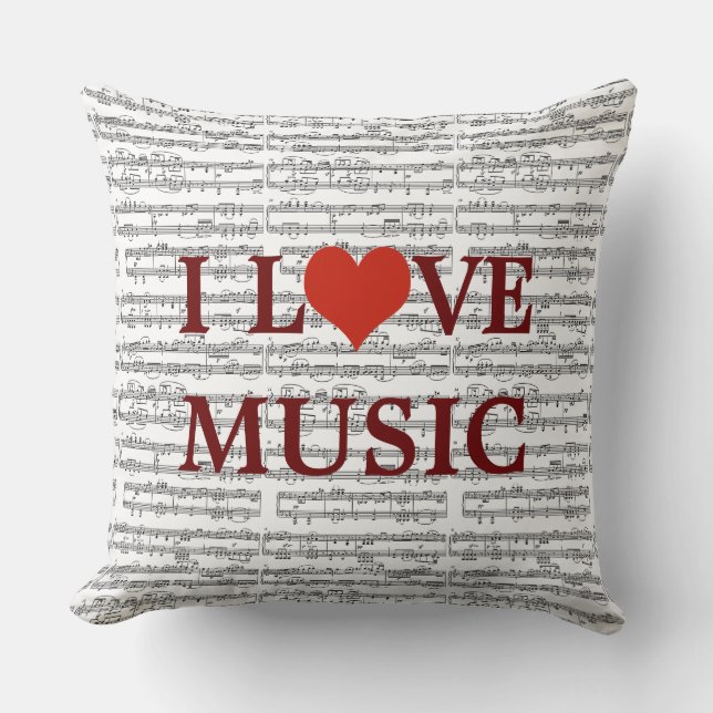love music / musical notes cushion (Front)