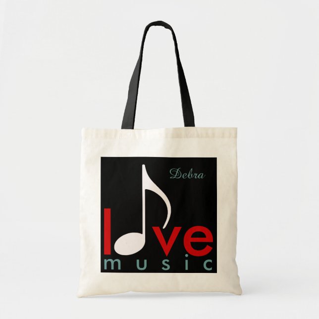 love music personalised-name tote bag (Front)