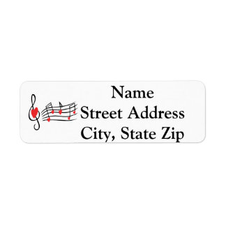 Love Music Return Address Label