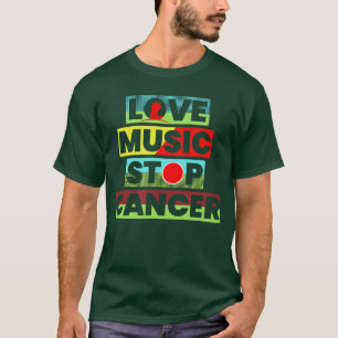 Love Music Stop Cancer Music Lover retro retro T-Shirt