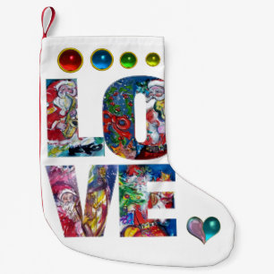 LOVE MUSICAL SANTA CHRISTMAS PARTY SMALL CHRISTMAS STOCKING