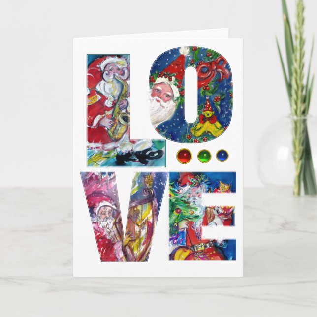 LOVE MUSICAL  SANTA XMAS PARTY HOLIDAY CARD (Front)