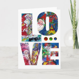 LOVE MUSICAL  SANTA XMAS PARTY HOLIDAY CARD