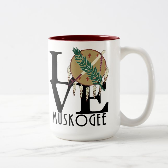 LOVE Muskogee OK 15oz Two-Tone Coffee Mug (Right)