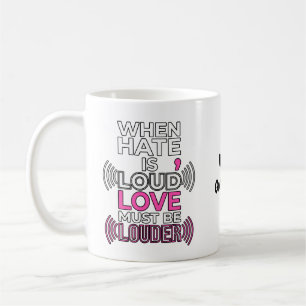 Love Must Be Louder Inspirational Anti-Hate Typogr Coffee Mug
