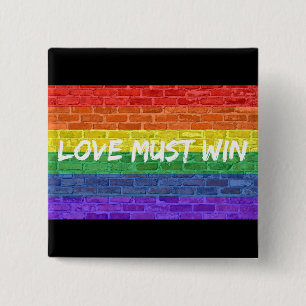Love Must Win 15 Cm Square Badge