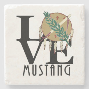 LOVE Mustang Oklahoma Stone Coaster