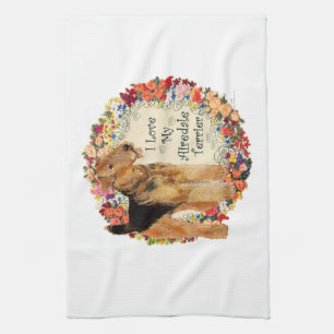 Love My Airedale Tea Towel