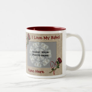 Love My Babci Roses Polish Grandmother Two-Tone Coffee Mug