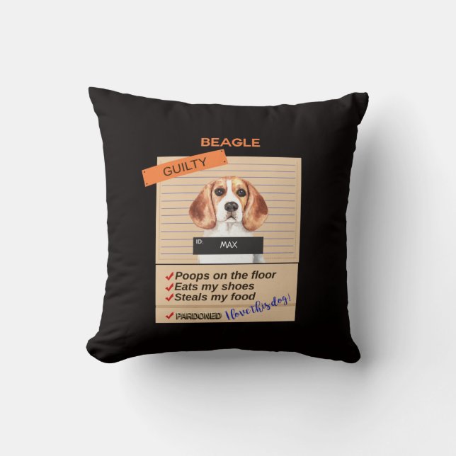 Love My Beagle Despite Bad Habits                  Cushion (Front)