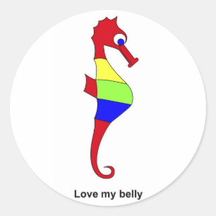 Love my belly classic round sticker