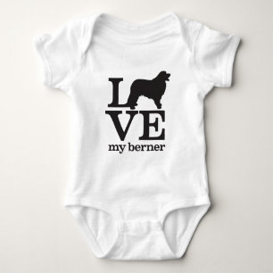 Love My Bernese Mountain Dog Baby Bodysuit