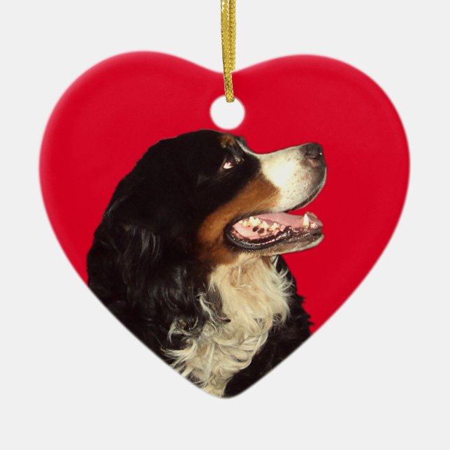 Love My Bernese Mountain Dog Ceramic Ornament (Front)