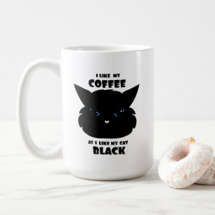 Love My Black Coffee and Black Cat Mug